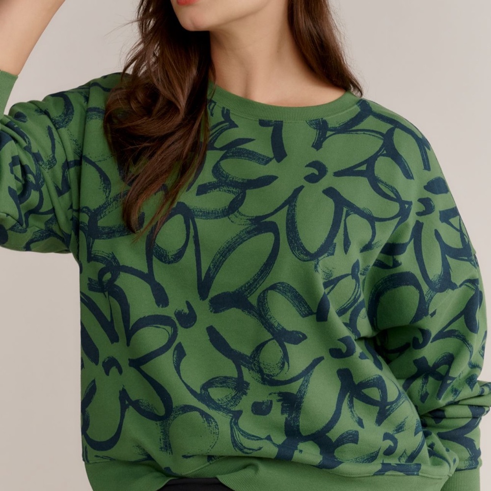 Maeve Sketchy Floral Sweatshirt